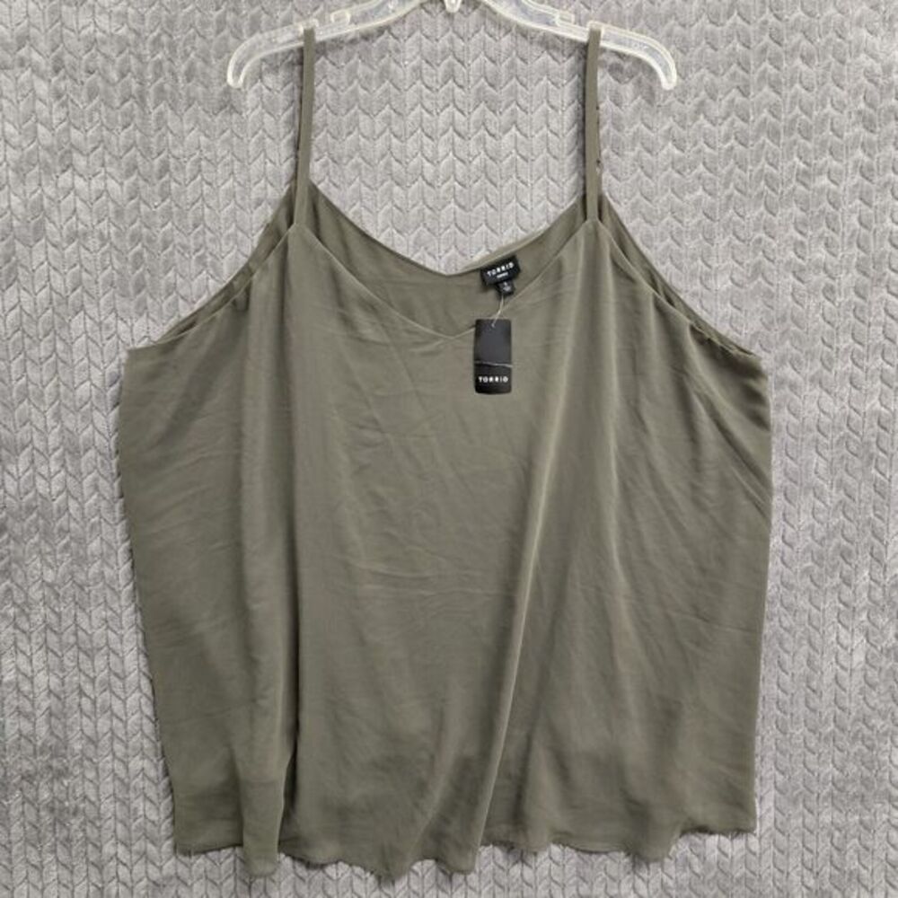 NWT‎ Torrid Sophie Chiffon Double Layer Cami Womens Size 5 Dusty Olive Tank Top
